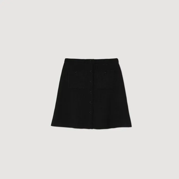 Women Skirts SANDRO Short Knit Skirt Black