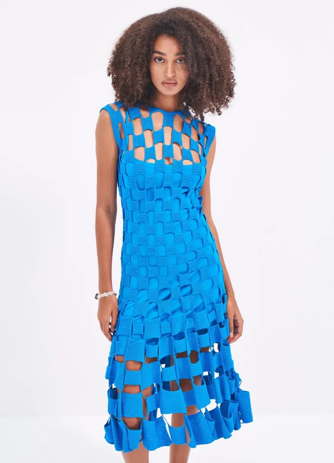 Women Square Crochet Dress MONSE Dresses