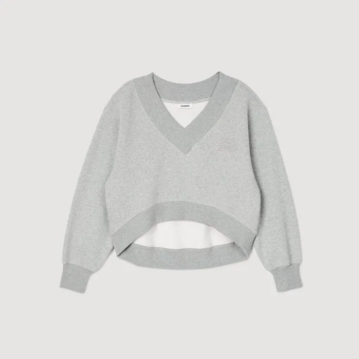 Women Sweaters and Cardigans SANDRO Cropped Sweatshirt Grey