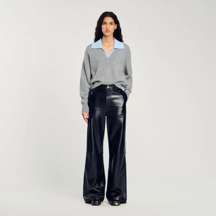 Women Sweaters and Cardigans SANDRO DoubleNeck Sweater Grey