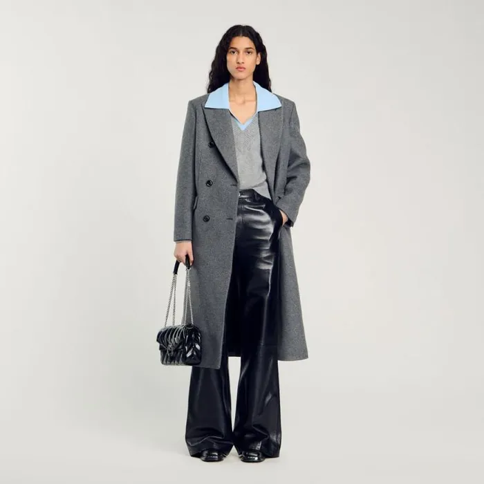 Women Sweaters and Cardigans SANDRO DoubleNeck Sweater Grey