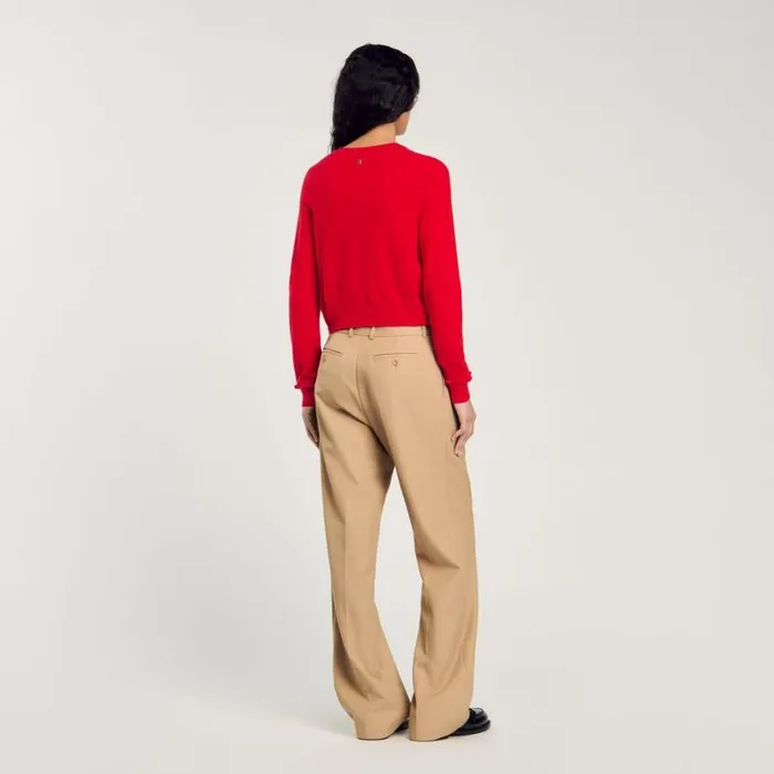 Women Sweaters and Cardigans SANDRO Ruffled Cardigan Red