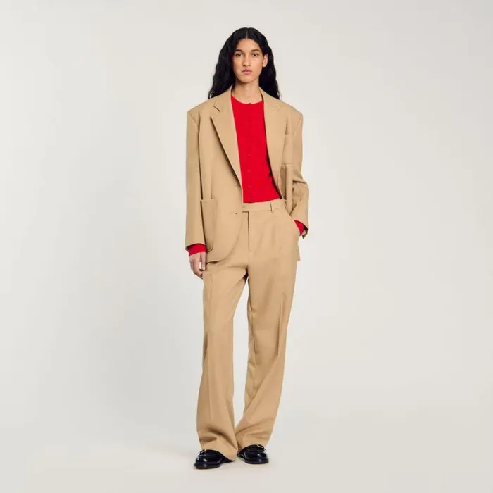 Women Sweaters and Cardigans SANDRO Ruffled Cardigan Red