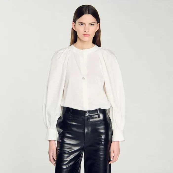 Women Tops and Shirts SANDRO Fullsleeved Shirt White