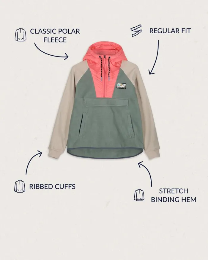Women Tops Passenger Alexander Recycled Polar Hooded Fleece Pistachio Pistachio
