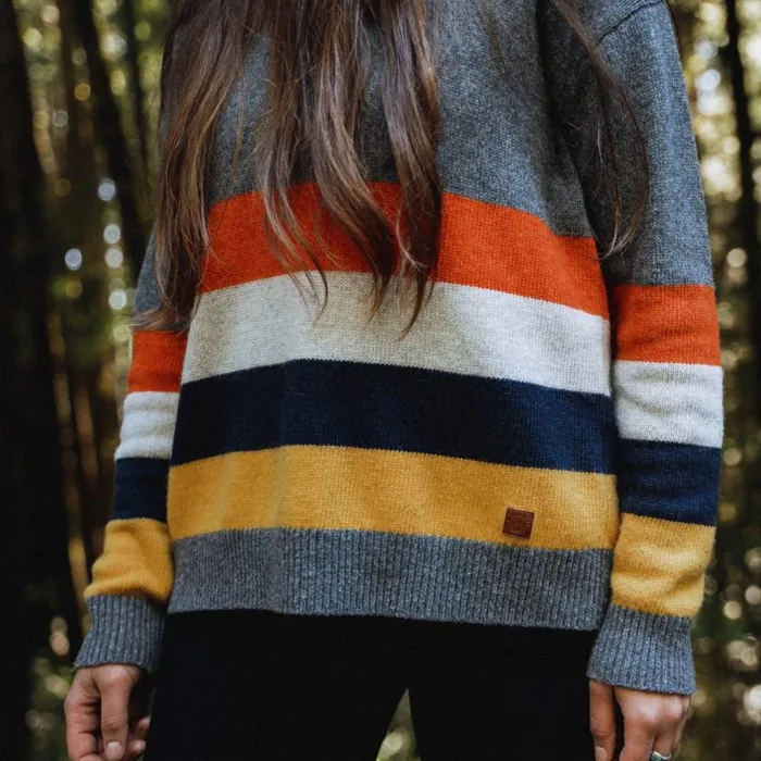 Women Tops Passenger Bay Knitted Jumper Charcoal Stripe Charcoal Stripe