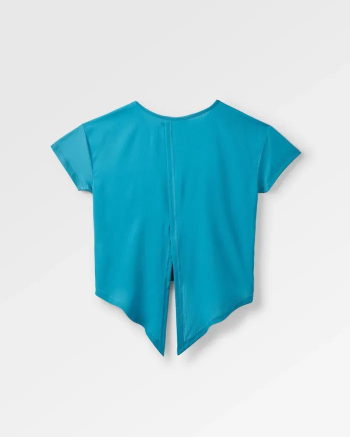 Women Tops Passenger Chakra Tie Back Active Recycled TShirt Blue Steel Blue Steel