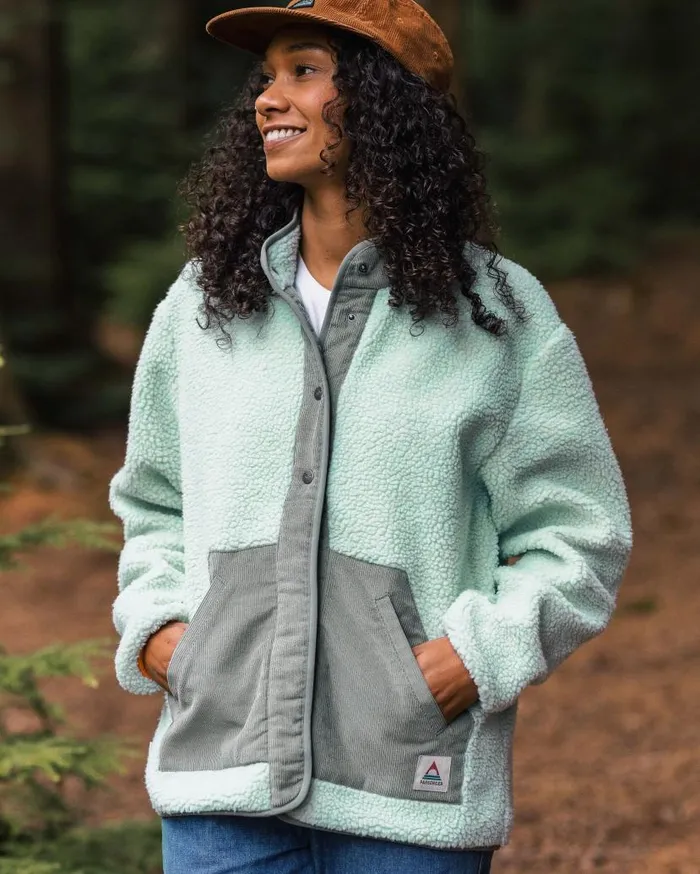 Women Tops Passenger Clover Recycled DeepPile Sherpa Fleece Surf Spray Surf Spray