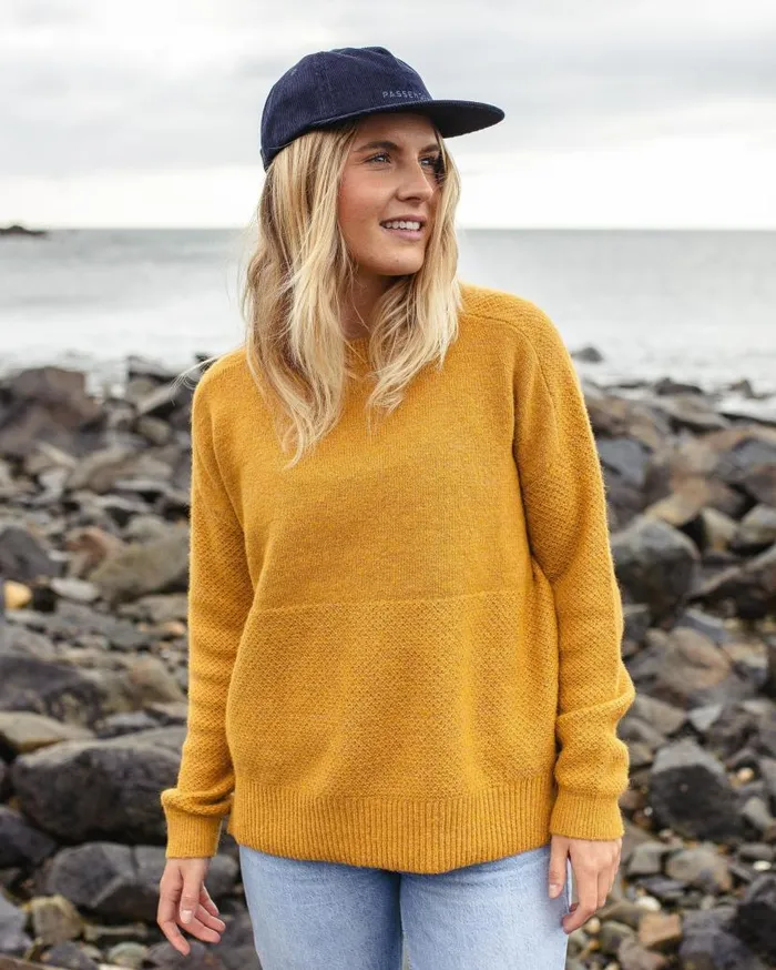 Women Tops Passenger Cove Recycled Knitted Jumper Amber Gold Amber Gold