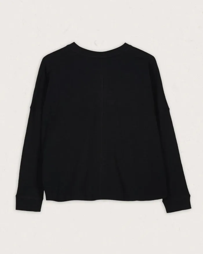 Women Tops Passenger Daisy Chain Recycled Cotton LS TShirt Black Black