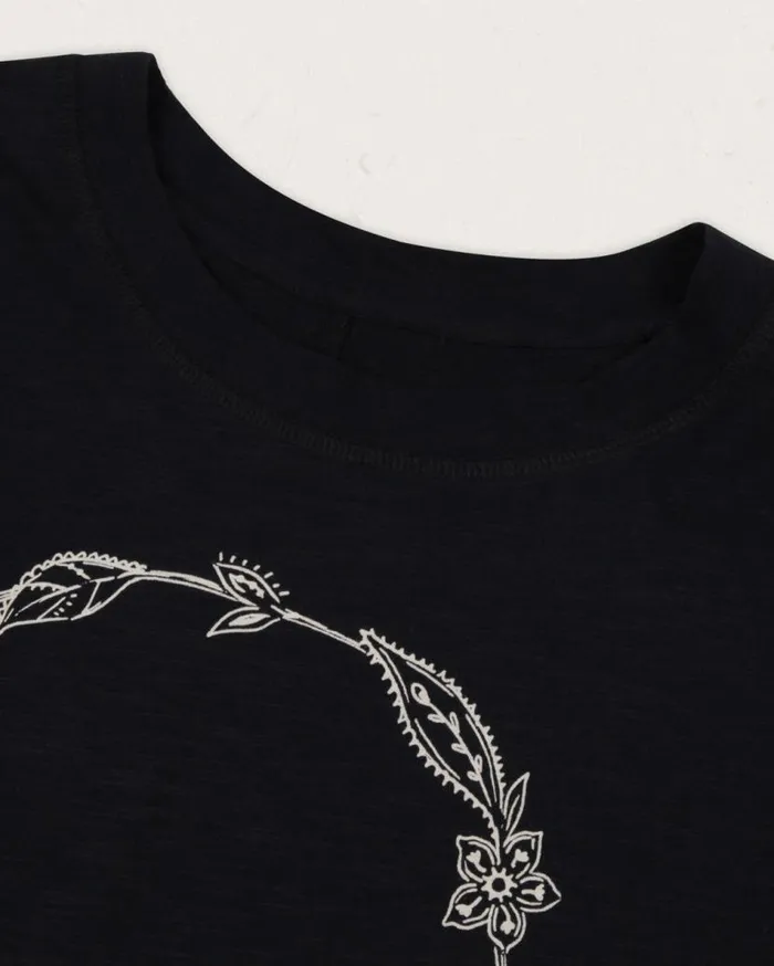 Women Tops Passenger Daisy Chain Recycled Cotton LS TShirt Black Black