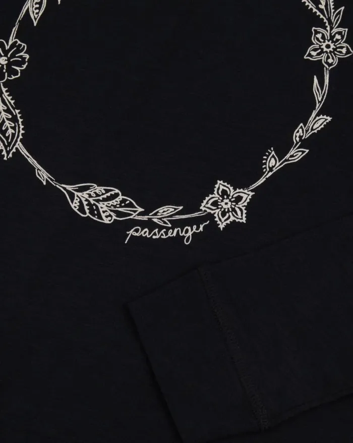 Women Tops Passenger Daisy Chain Recycled Cotton LS TShirt Black Black