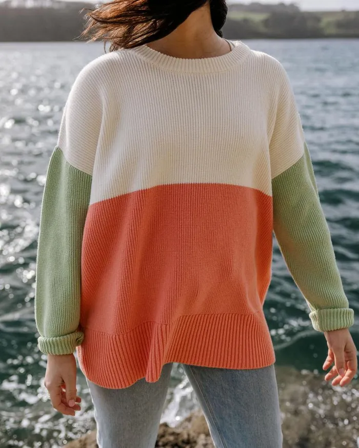 Women Tops Passenger Gondwana Organic Oversized Knitted Jumper Shell Pink Shell Pink