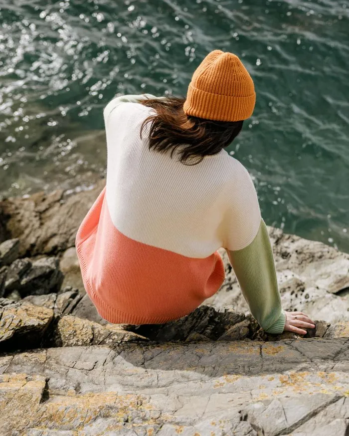 Women Tops Passenger Gondwana Organic Oversized Knitted Jumper Shell Pink Shell Pink