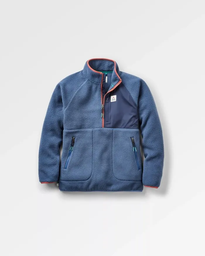 Women Tops Passenger Home 20 12 Zip Recycled Sherpa Fleece Dark Denim Dark Denim