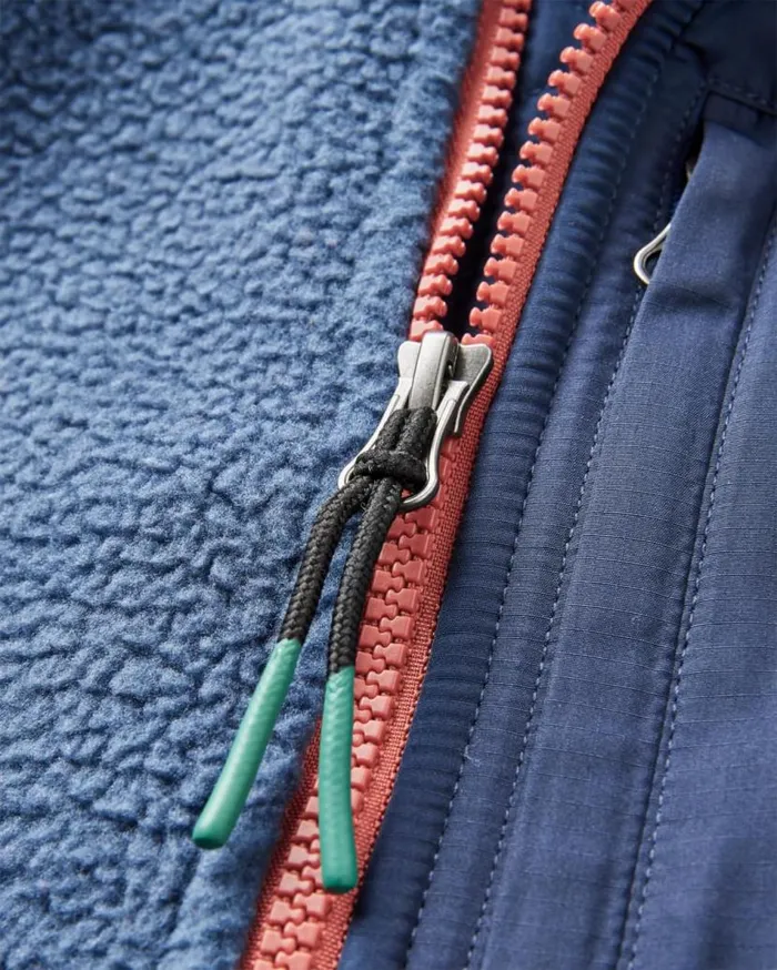 Women Tops Passenger Home 20 12 Zip Recycled Sherpa Fleece Dark Denim Dark Denim