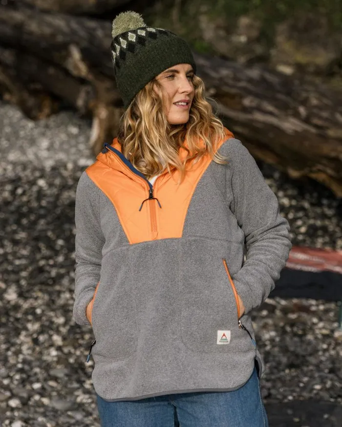 Women Tops Passenger Juana Recycled Polar Hooded Fleece Grey Marl Grey Marl