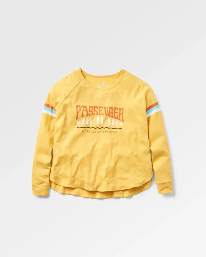Women Tops Passenger La Sarena Recycled Cotton Oversized LS TShirt Ochre Yellow Ochre Yellow