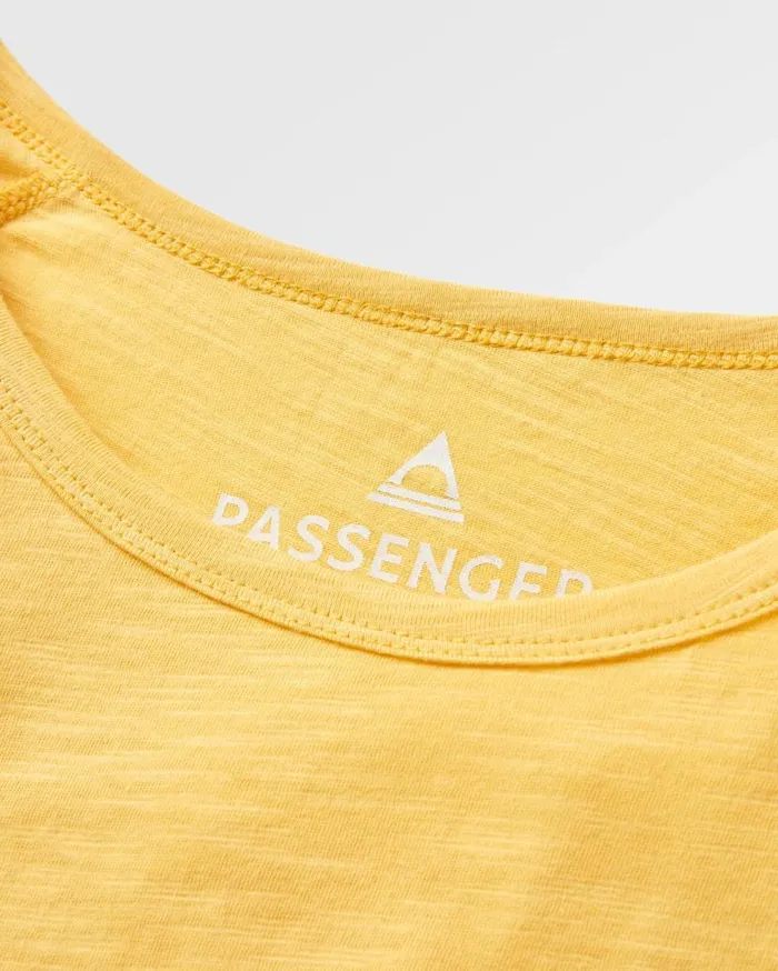 Women Tops Passenger La Sarena Recycled Cotton Oversized LS TShirt Ochre Yellow Ochre Yellow