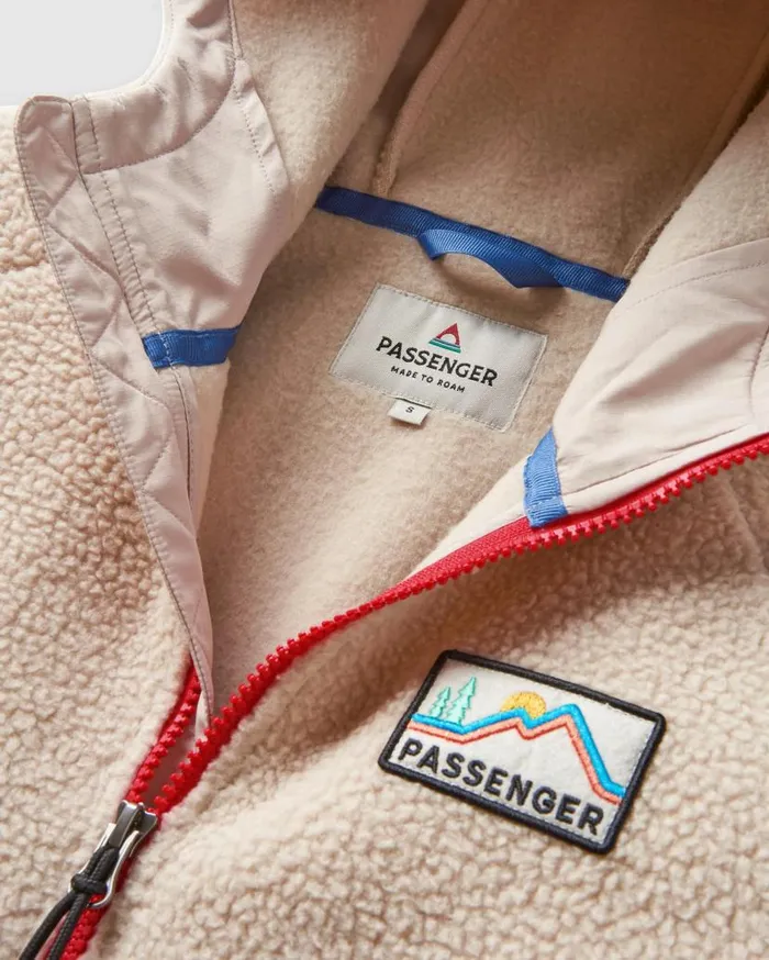 Women Tops Passenger Maine 20 12 Zip Recycled Sherpa Fleece Shell Pink Shell Pink