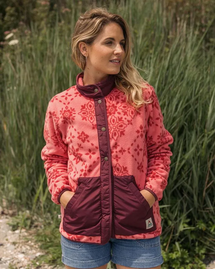 Women Tops Passenger Navegado Recycled Polar Fleece Large Tile Rose