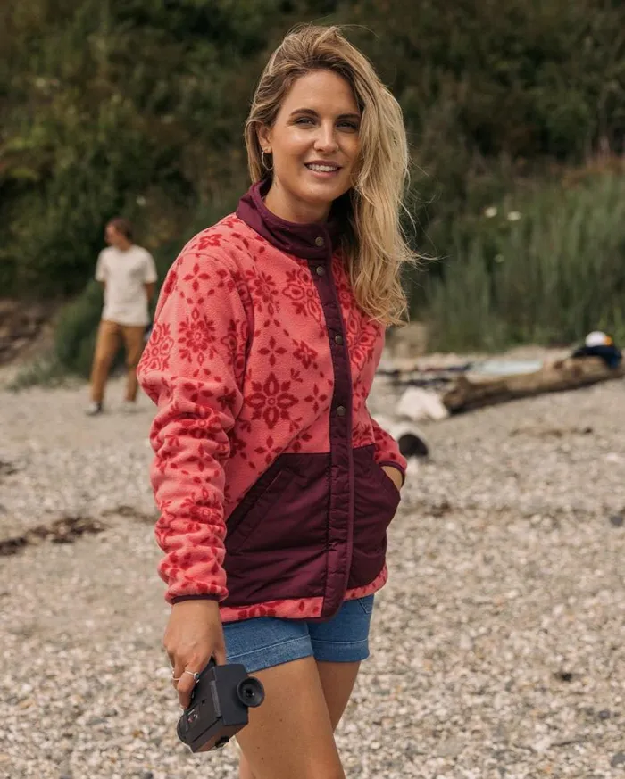 Women Tops Passenger Navegado Recycled Polar Fleece Large Tile Rose
