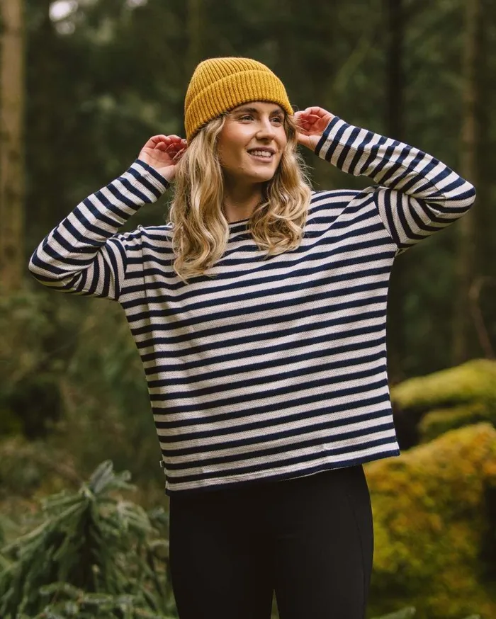 Women Tops Passenger Panorama Striped LS TShirt Deep Navy Deep Navy