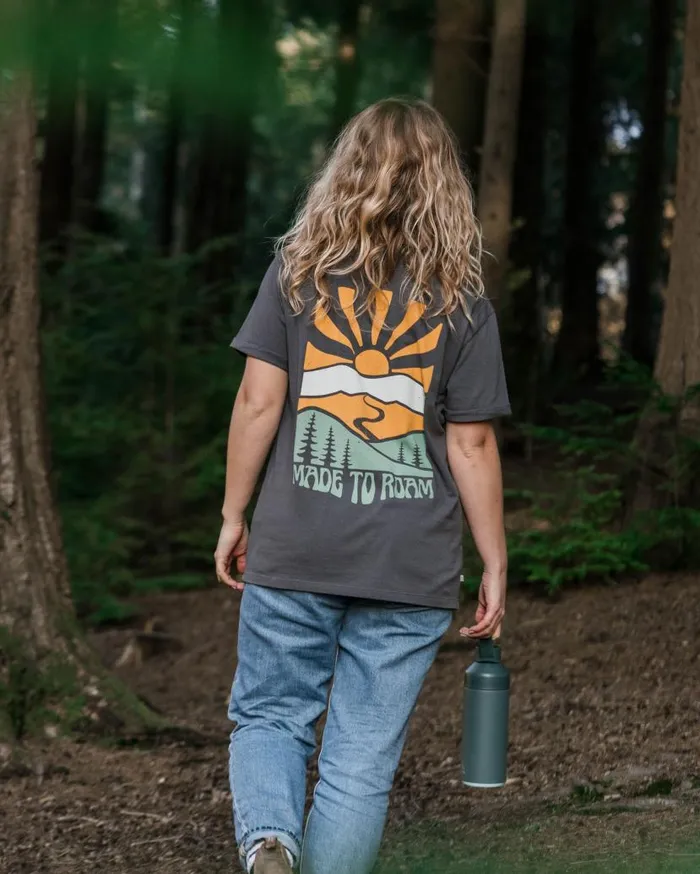 Women Tops Passenger Perfect Days TShirt Charcoal Charcoal