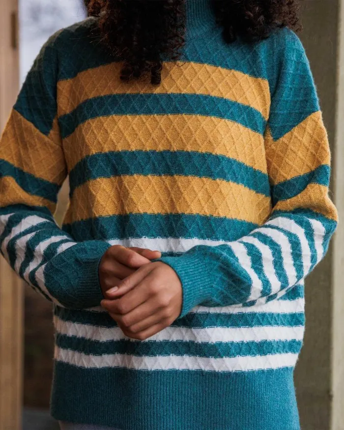 Women Tops Passenger Ramble Recycled Knitted Jumper Mediterranean Mediterranean