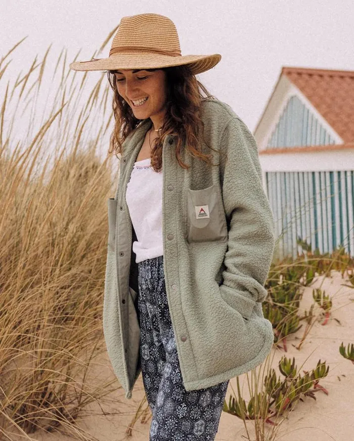 Women Tops Passenger Rappel Recycled Sherpa Oversized Shirt Pistachio Pistachio