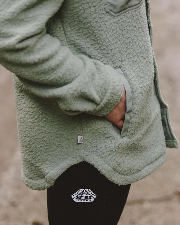 Women Tops Passenger Rappel Recycled Sherpa Oversized Shirt Pistachio Pistachio