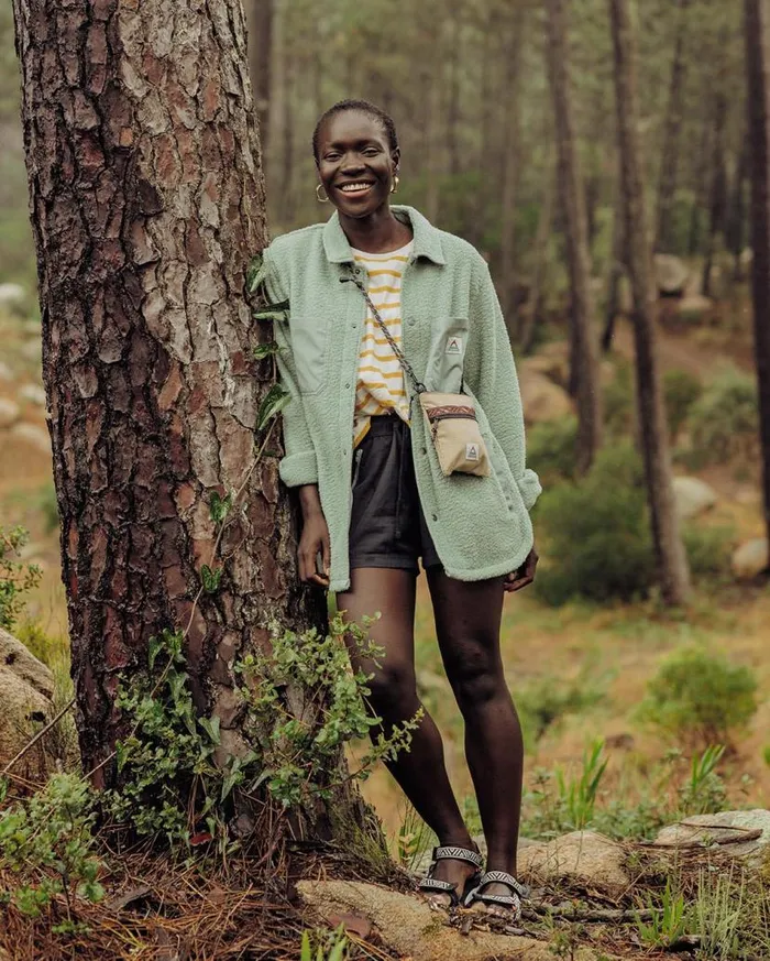 Women Tops Passenger Rappel Recycled Sherpa Oversized Shirt Pistachio Pistachio