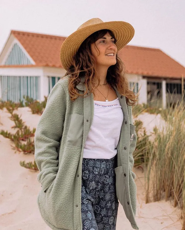 Women Tops Passenger Rappel Recycled Sherpa Oversized Shirt Pistachio Pistachio