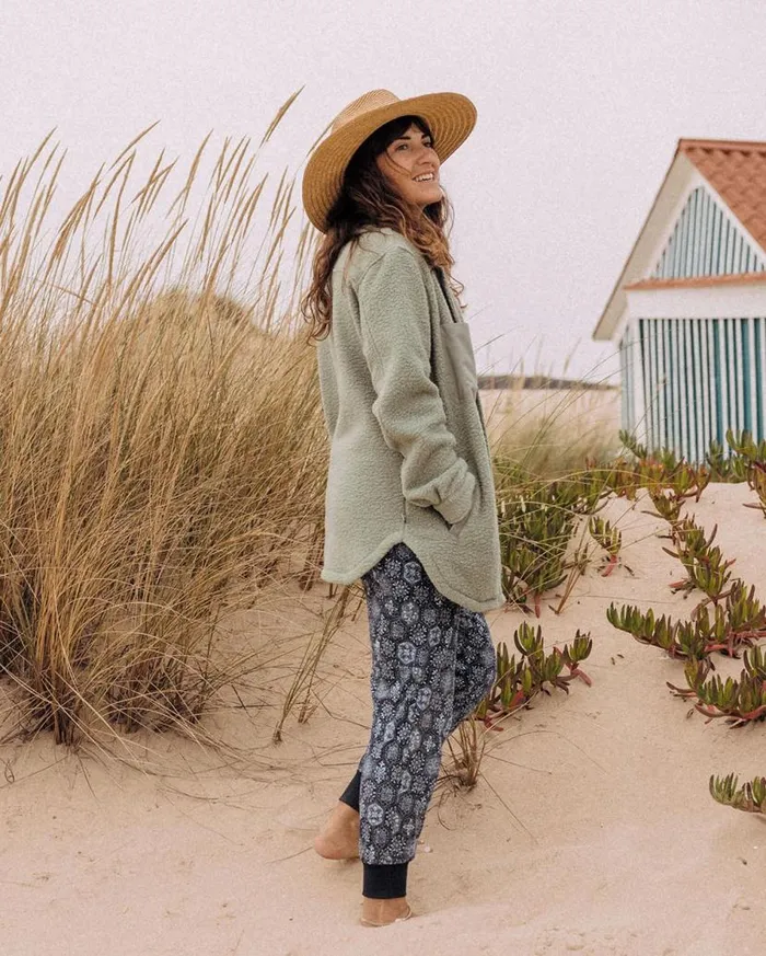 Women Tops Passenger Rappel Recycled Sherpa Oversized Shirt Pistachio Pistachio