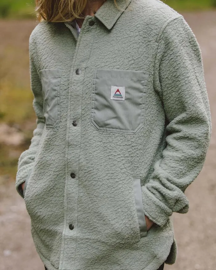 Women Tops Passenger Rappel Recycled Sherpa Oversized Shirt Pistachio Pistachio