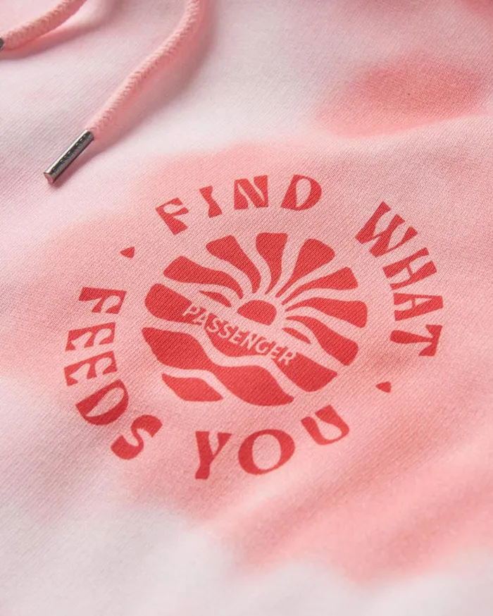 Women Tops Passenger Rediscover Printed Hoodie Tie Dye Shell Pink Tie Dye Shell Pink