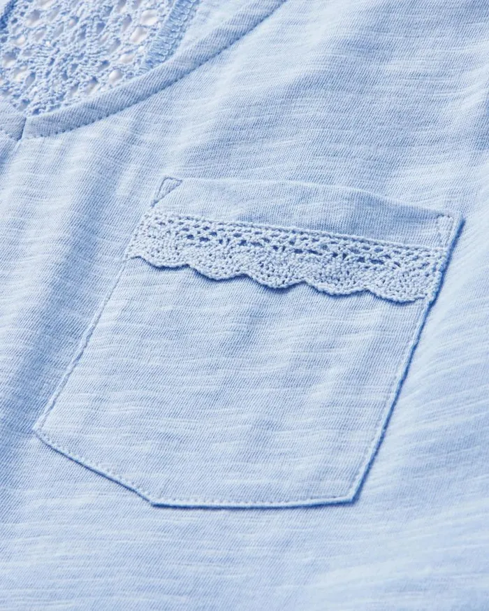 Women Tops Passenger Rivergate Recycled Cotton Top Cornflower Cornflower