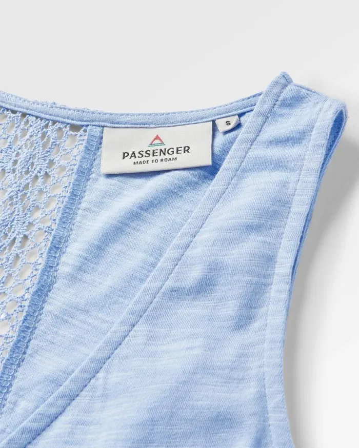 Women Tops Passenger Rivergate Recycled Cotton Top Cornflower Cornflower