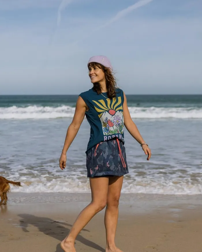 Women Tops Passenger Roam Wild Recycled Cotton Vest Tidal Blue Tidal Blue