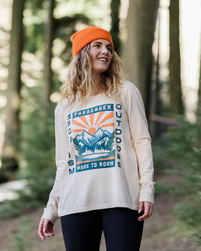 Women Tops Passenger Solitude Recycled Cotton Oversized LS TShirt Birch Birch