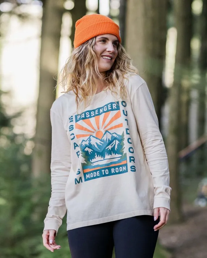 Women Tops Passenger Solitude Recycled Cotton Oversized LS TShirt Birch Birch