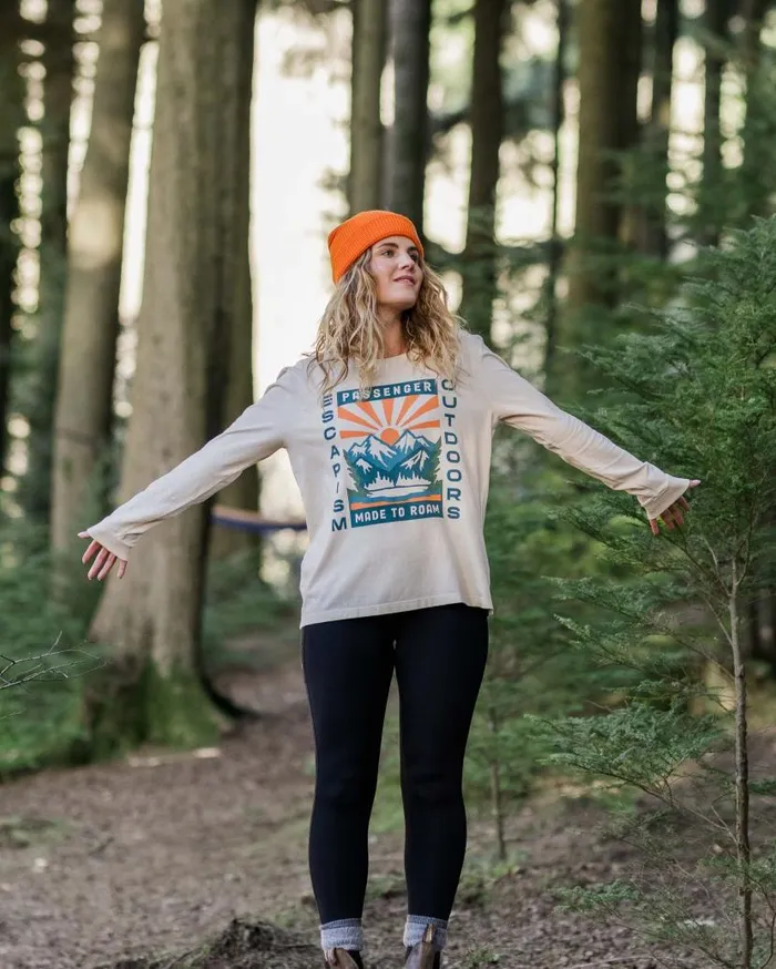 Women Tops Passenger Solitude Recycled Cotton Oversized LS TShirt Birch Birch