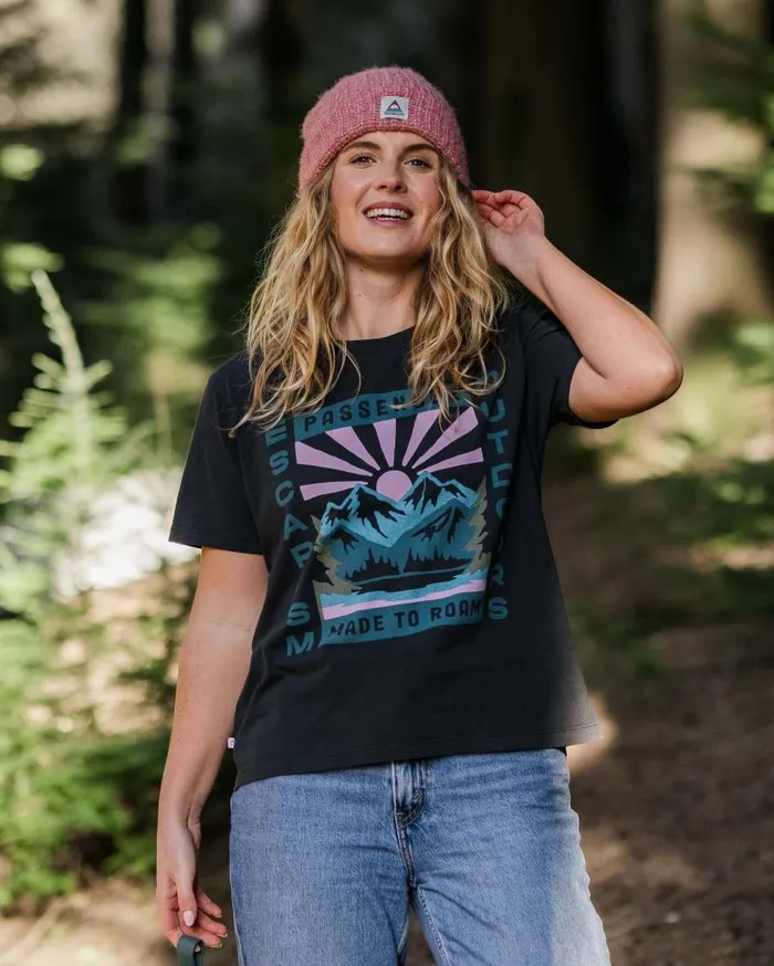 Women Tops Passenger Solitude Recycled Cotton TShirt Black Black