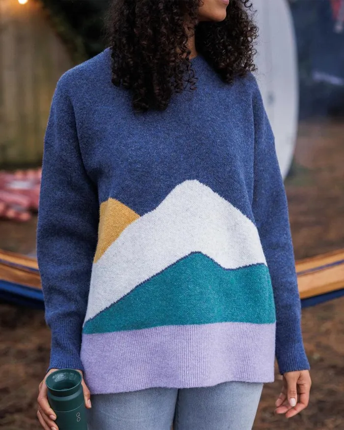 Women Tops Passenger Vista Recycled Knitted Jumper Dark Denim Dark Denim