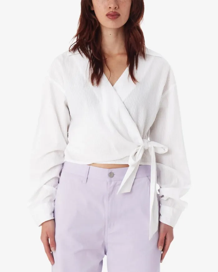 Women VALENTINA WRAP SHIRT White OBEY Clothing TOPS