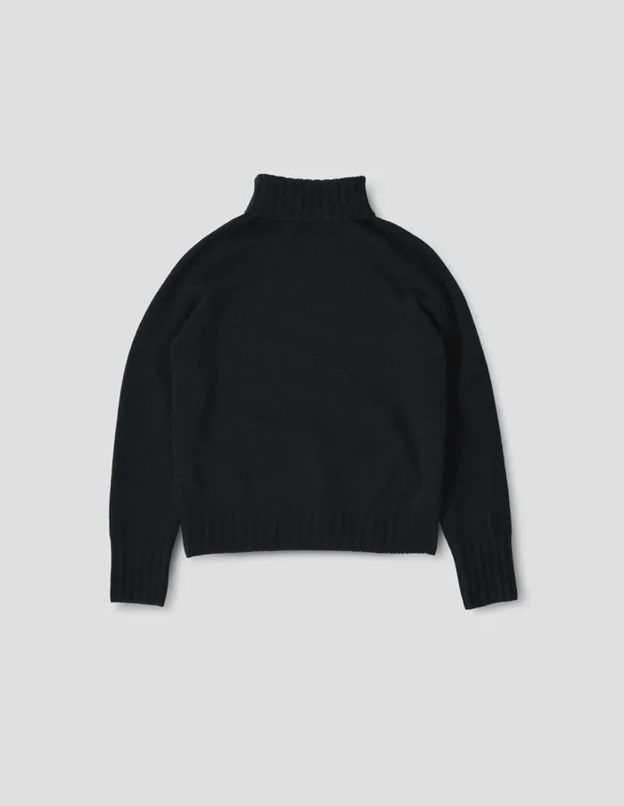 Women Wide Roll Neck Dark Navy Margaret Howell Knitwear