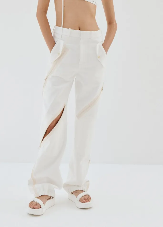 Women Zipper Detail Cargo Pants MONSE Bottoms