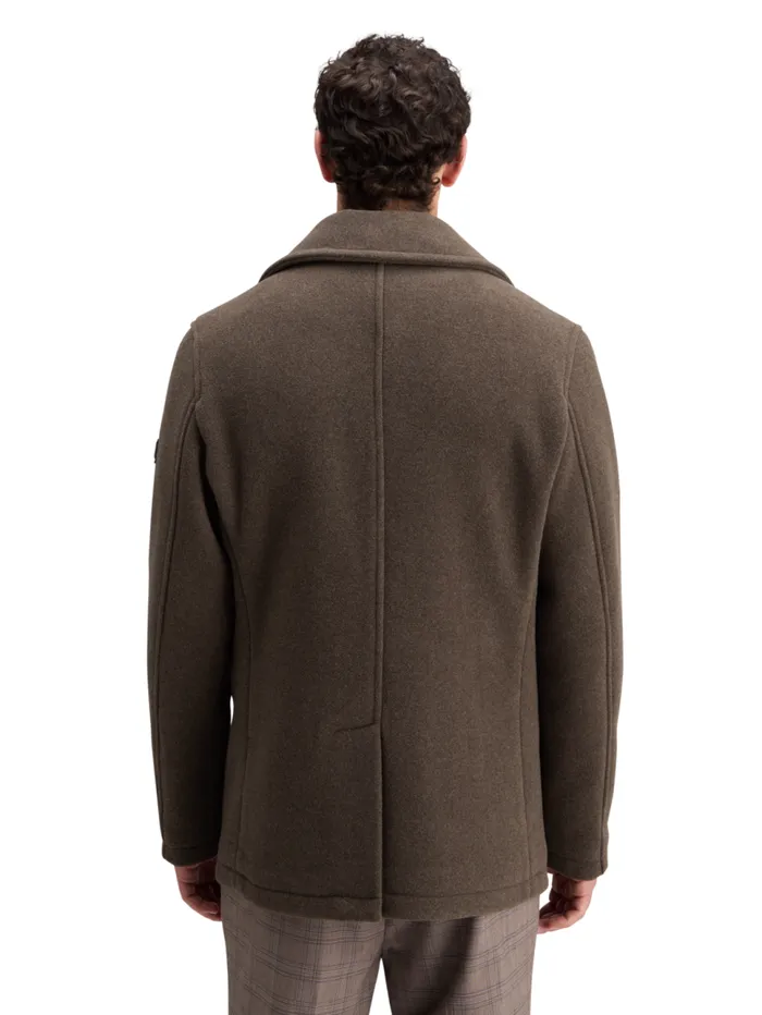 WOOL BLEND PEACOAT Coffee Men Scotch and Soda Jackets and Coats