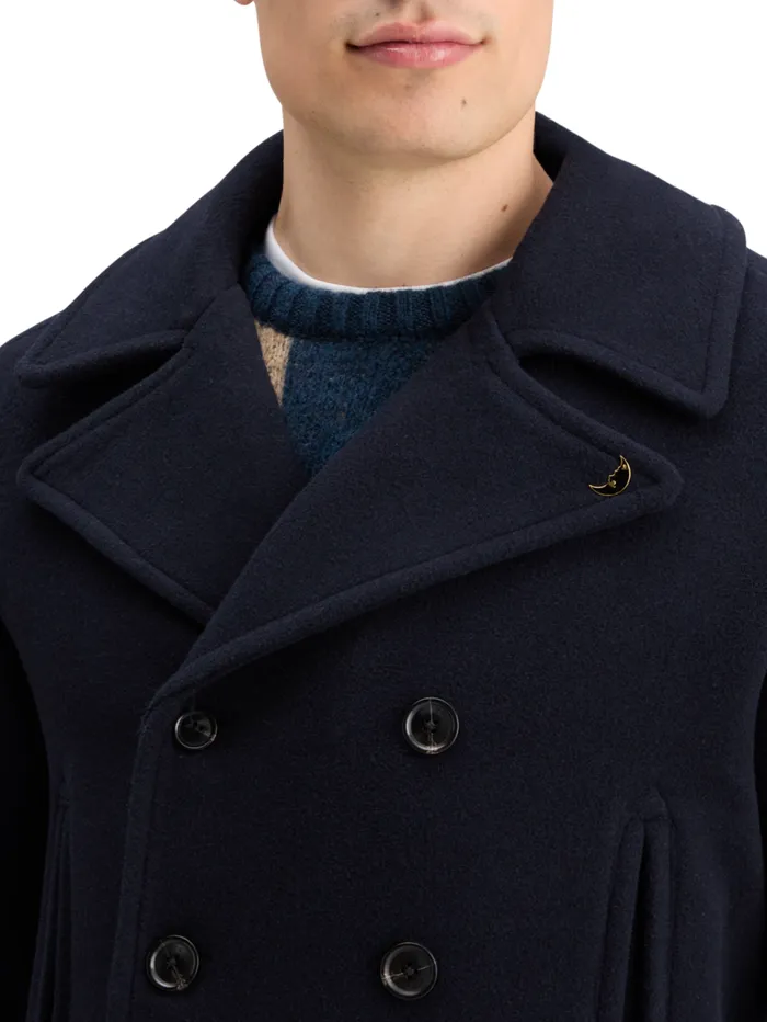 WOOL BLEND PEACOAT Coffee Men Scotch and Soda Jackets and Coats