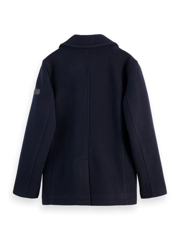 WOOL BLEND PEACOAT Coffee Men Scotch and Soda Jackets and Coats